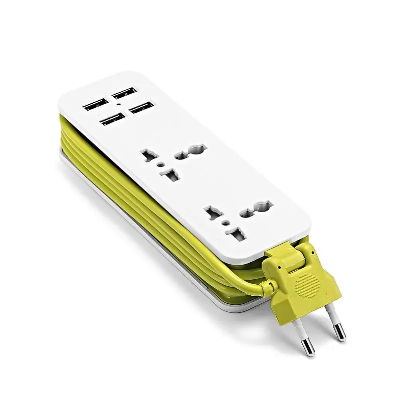 

EU US UK Plug Extension Socket Portable Travel Power Strip Surge Protector With 4 USB 5V 2A Smart Phone Charger Wall Desktop Hub