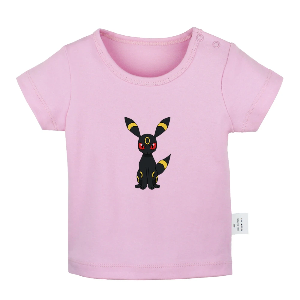 YcBabyYP994D Милый мультяшный Покемон Umbreon Sylveon Leafeon/белые и серые футболки для новорожденных футболки с короткими рукавами для малышей - Цвет: YcBabyYP994D