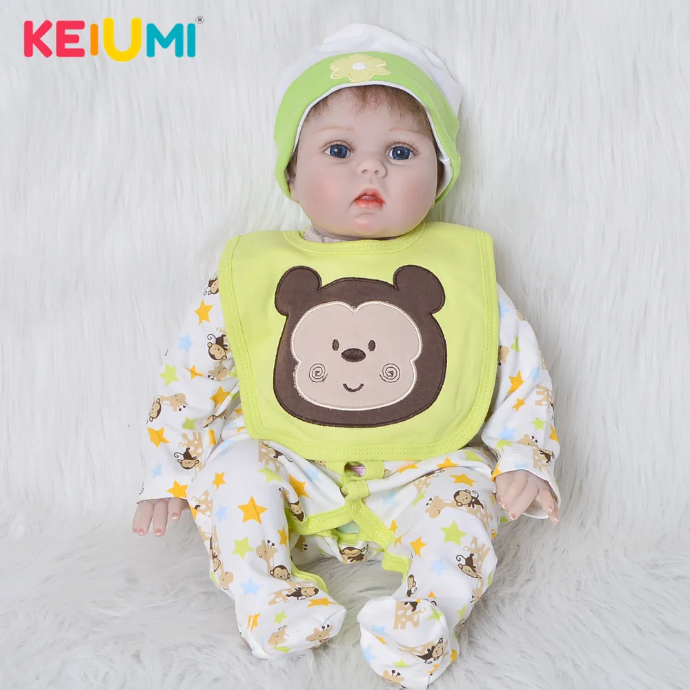 

KEIUMI Handmade 22 Inch Silicone Reborn Baby Dolls 55 cm Lifelike Boneca Reborn Boy Toys Cosplay Monkey For Kids Playmates 2018