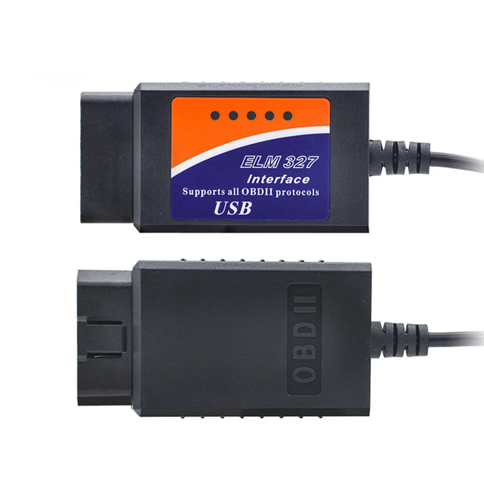 OBD2 диагностический инструмент ELM327 USB V1.5 Пластиковый Авто кабель интерфейс OBDII CAN-BUS Код считыватель ELM 327 1,5 Подключение к ПК