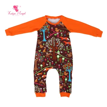 

Kaiya Angel Baby Girl Rompers Halloween 2017 Newborn Baby Girl Clothes Orange Floral Print infant Baby Boy Girl Romper Jumpsuit