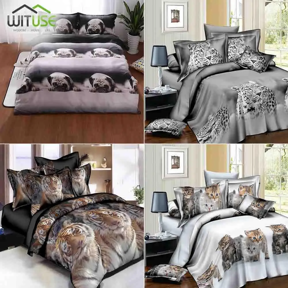 

Bedding Sets 3D Quilt Duvet Cover Pillow Cases Set Size Twin Queen Animal Tiger Pattern Bedroom Bedding Bed Linen home Textiles