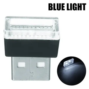 Image 3 - 1 unidad Mini USB LED luz Interior del coche neón atmósfera lámpara de ambiente rojo púrpura blanco azul Color