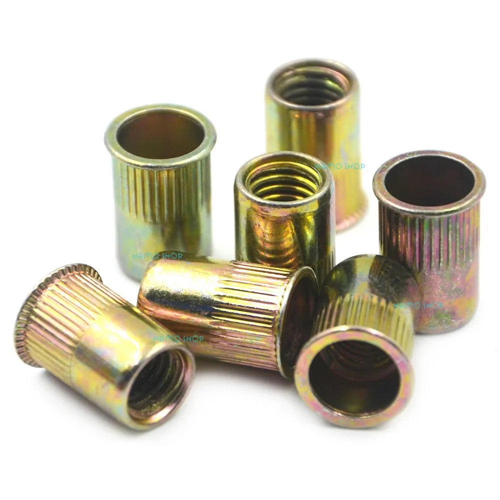 15pcs M8 Normal Head Rivet Nut Threaded Multi Blind Rivnut Insert Nutsert Steel