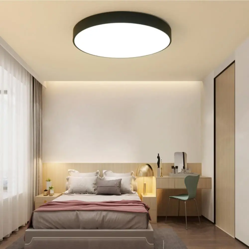 

Dimmable LED Ceiling Panel Light Dia.9" Flush Mount Remote 12W 24W 36W 48W White AC 85-265V/220V/110V Iron Acrylic Material