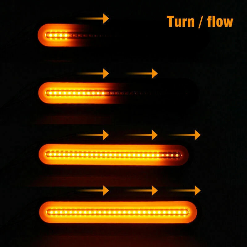 

2Pcs Neon Lamp LED RV Trailer Stop Flowing Turn Signal Brake Rear Tail Light