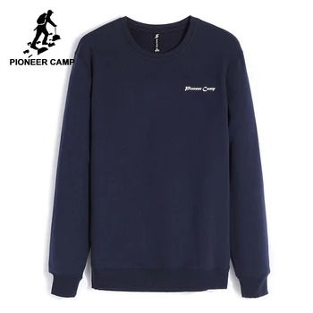 Pioneer Camp fleece thicken sweatshirts men winter warm 100 cotton hoodies male brand clothing casual Plus