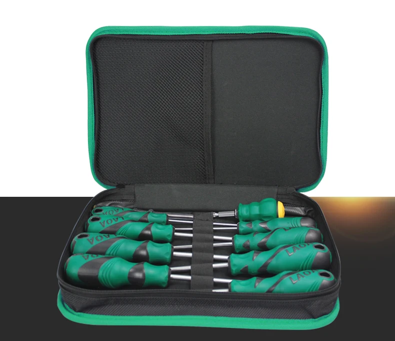 LAOA cr-mn Набор отверток, сумка для инструментов, 6 шт. или 9 шт., набор отверток с прорезями и крестообразными отвертками, с магнитной отверткой, Набор бит, сумка для инструментов