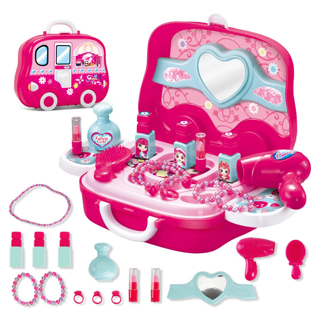 Детские ролевые игры девочка комод набор игрушек дети Моделирование принцесса Косметический Макияж чемодан образование головоломка игрушка T9