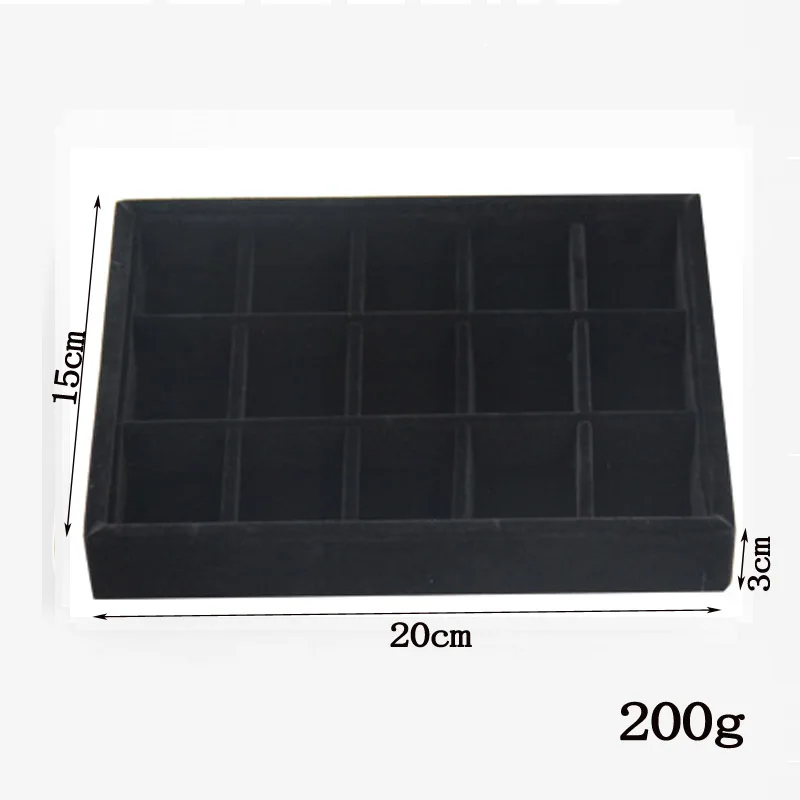 DIY Storages Tray Black Soft Velvet  Jewelry Packaging Display  Jewelry Earrings Necklaces Pendants Bracelets Trays Holder Case