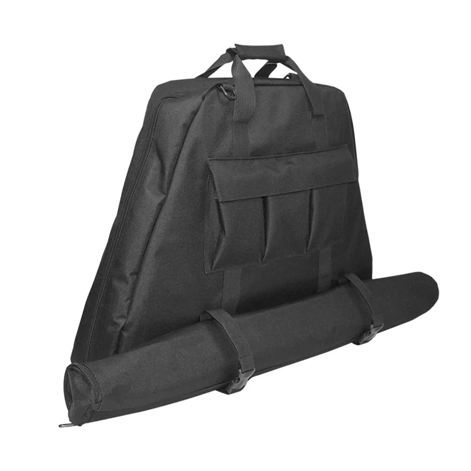 A Triangle Compound Bow Bag Archery Bow Case Deluxe Black Canvas Bow