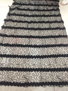

Latest French African Lace Fabric with beads High Quality SYJ-3267 African Embroidered Tulle Lace Fabric For Wedding