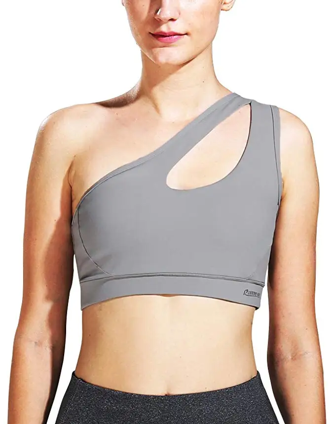 Zhangyunuo Women Sports Bra Fitness High Impact Personality Sports Top Oblique Shoulder Women Sport Gym Bra Top Workout Bra