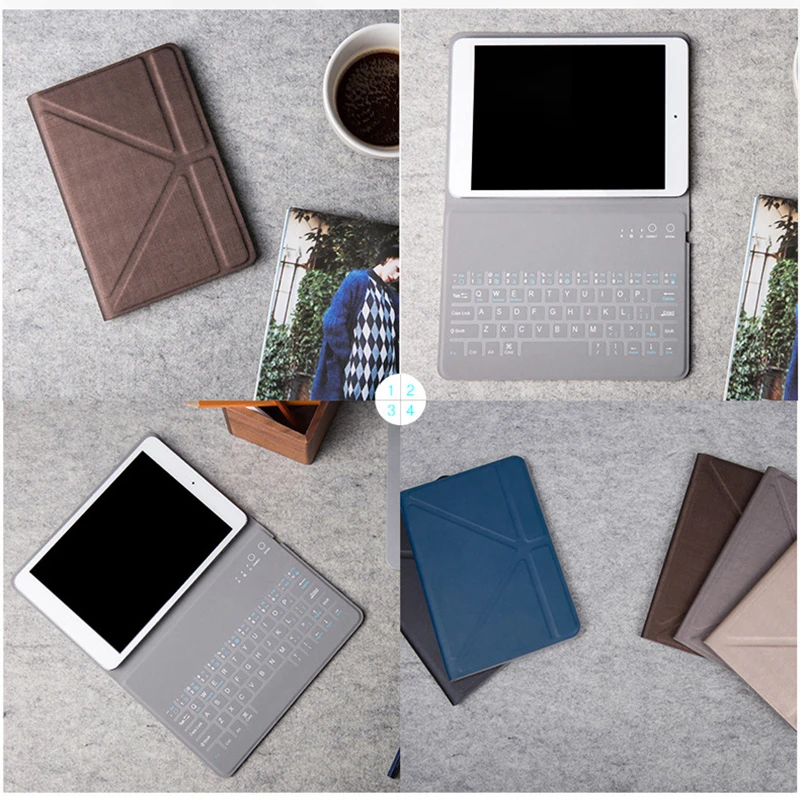 

Gerleek Bluetooth Keyboard Case for iPad1 iPad Mini 1 2 3 4 Tablet Cover 7.9 inch Wireless Folding Keypad Protective Holster