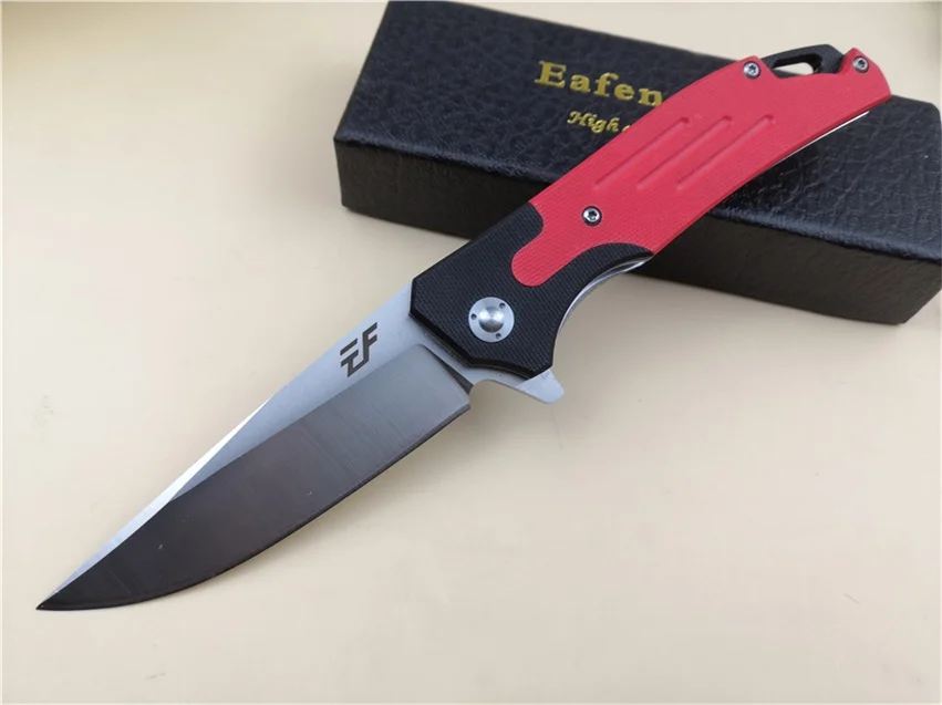 Eafengrow EF53 тактический складной нож D2 лезвие шарикоподшипник Флиппер карманный нож Открытый походный нож для выживания EDC инструмент - Цвет: red
