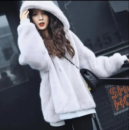 

Clobee 2018 Winter Women's Faux Fur Coat Artificial Fur Overcoat Furry Jacket Femme hooded Warm Fake Fur Outwear Z665