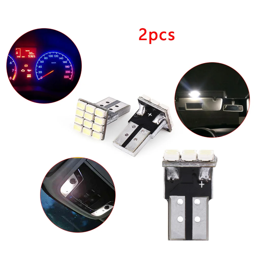 2 шт. W5W Canbus Белый 3020 1206 12SMD задний фонарь для приборной панели автомобиля