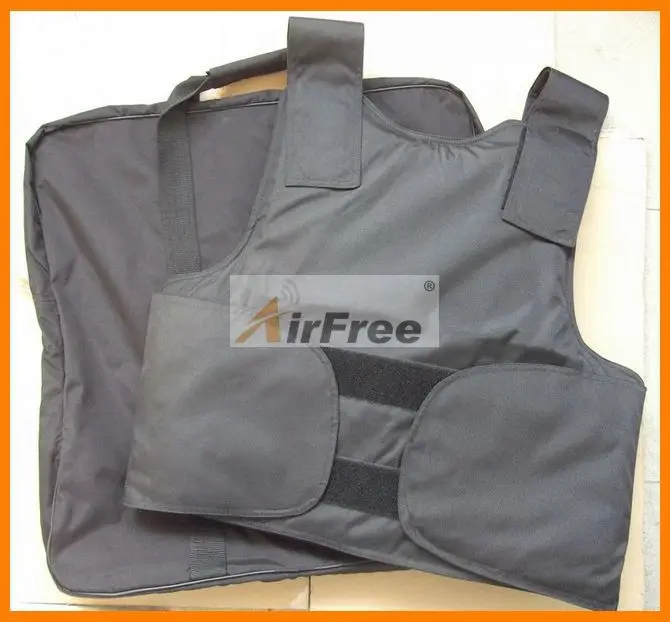 FREE Shipping Kevlar Bulletproof Vest Police Body Armor Size L Black Color with bag on