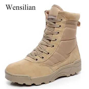 

Boots Men Winter Combat Military Boots Ankle Boots Army Desert Shoes Lace-up Tactical Platform Bottes Black Botas Hombre