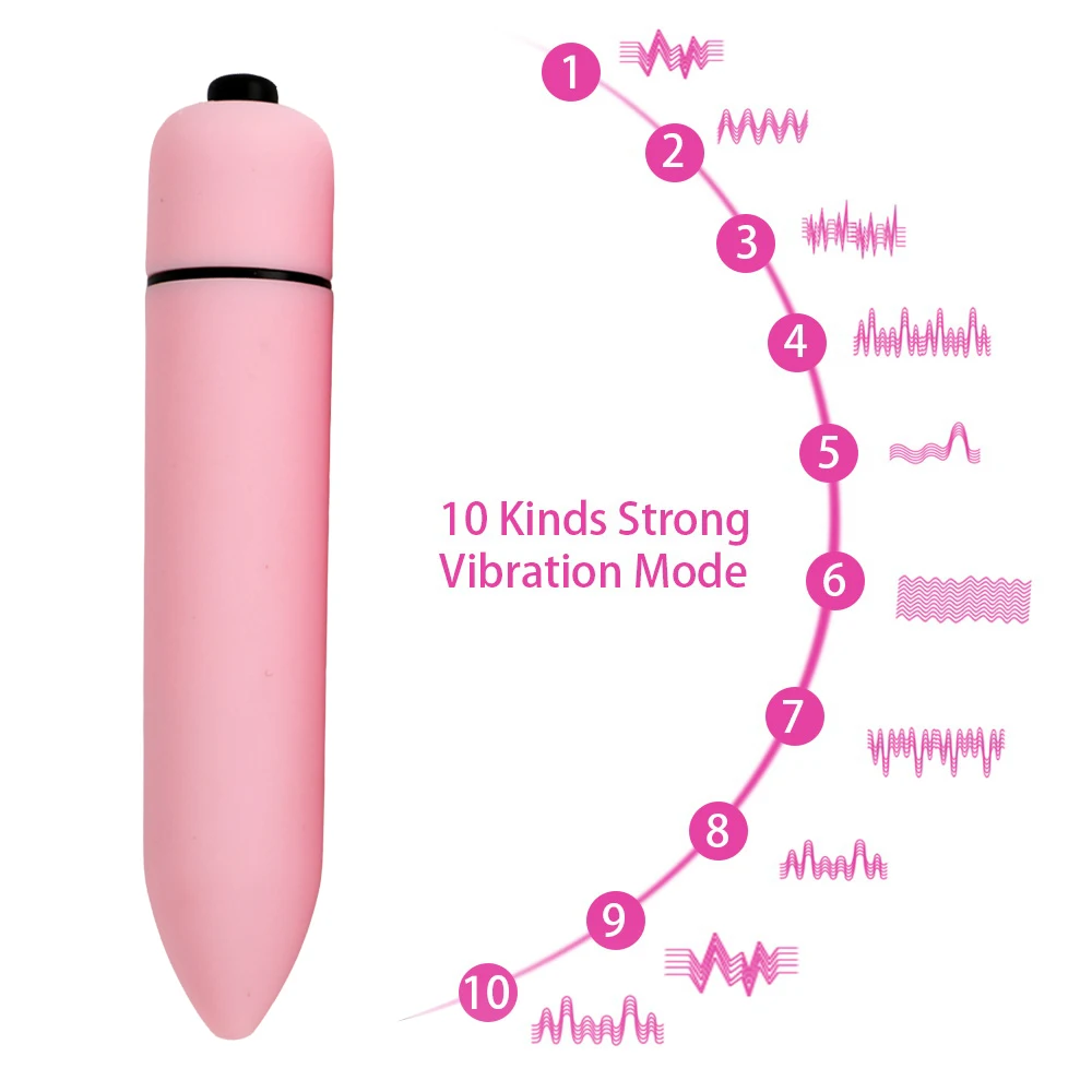 Powerful 10 Speed Vibrating Mini Bullet Shape Vibrator Waterproof G Spot Massager Sex Female