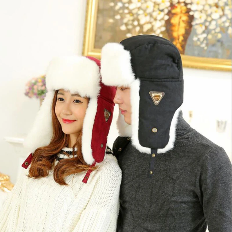 Зимняя шапка бомбер унисекс однотонная|bomber hat|bomber hats menrussian fur hat |