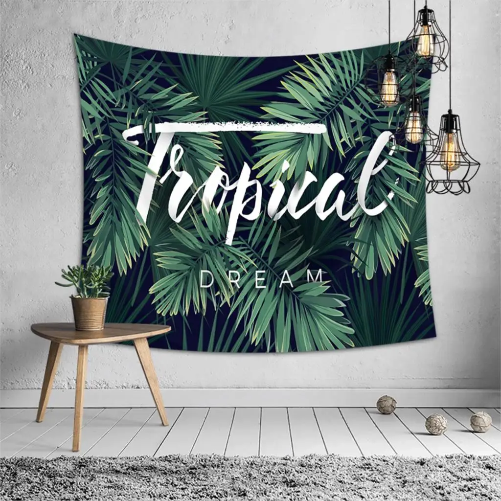 

Green Plant Printing Polyester Tapestry 3D Digital Wall Hanging Carpet Yoga Mat Tapestries Beach Picnic Rug Blanket 150x200cm