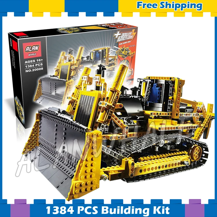 

1384pcs Techinic Remote Controlled Motorized Bulldozer Machineshop 20008 Model Building Blocks Gifts sets Compatible With