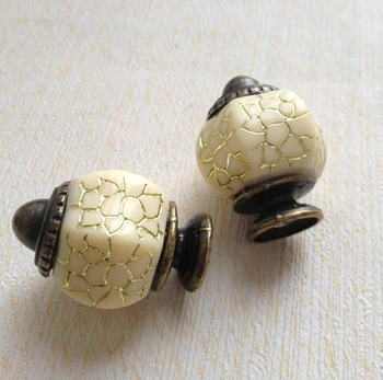 

10PCS 25*32MM Beige Ceramic Cabinet Knob Cupboard Closet Dresser Drawer Handle Golden Lines Kitchen Ceramic Pull