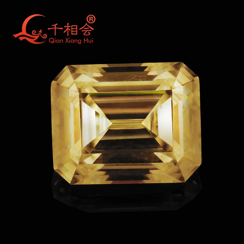 

gray color retangle shape em erald cut shape Sic material Moissanites loose stone