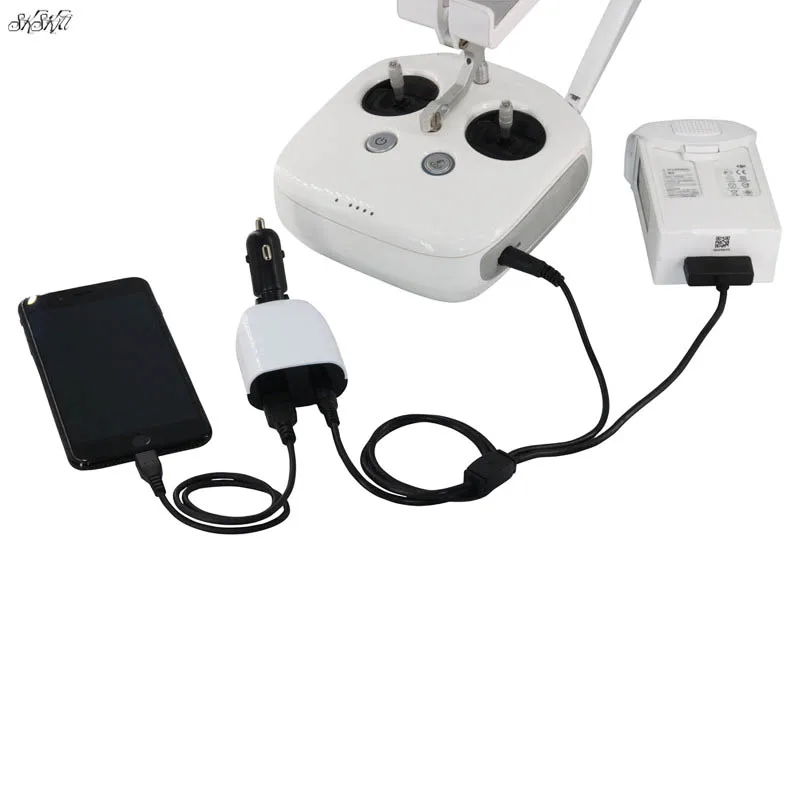 3 in1 Car Charger Digital Display Battery & Remote Control Charging with USB port For DJI phantom 4 4 pro advanced Drone Accessories  1 (6)