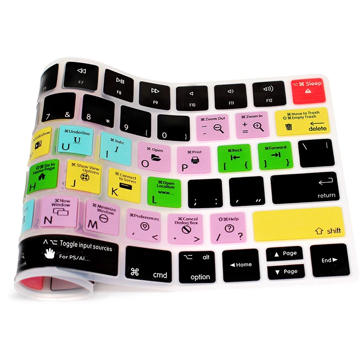 Функциональная клавиатура для MAC OSX Hotkeys чехлы ярлыки силиконовая защита кожи Apple