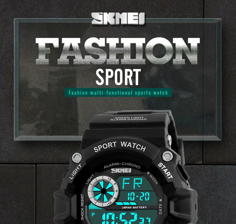 SKMEI Военные цифровые часы мужские Часы светодиодный задний свет шок спортивные наручные часы мужские камуфляжные армейские часы будильник водонепроницаемые часы