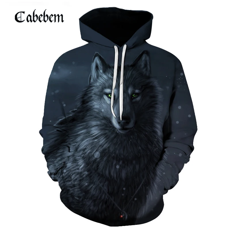 

New fashion men's hoodie 3D wolf print hoodie pullover hip hop sportswear shirt animal hoodie male / female sweatshirt funny