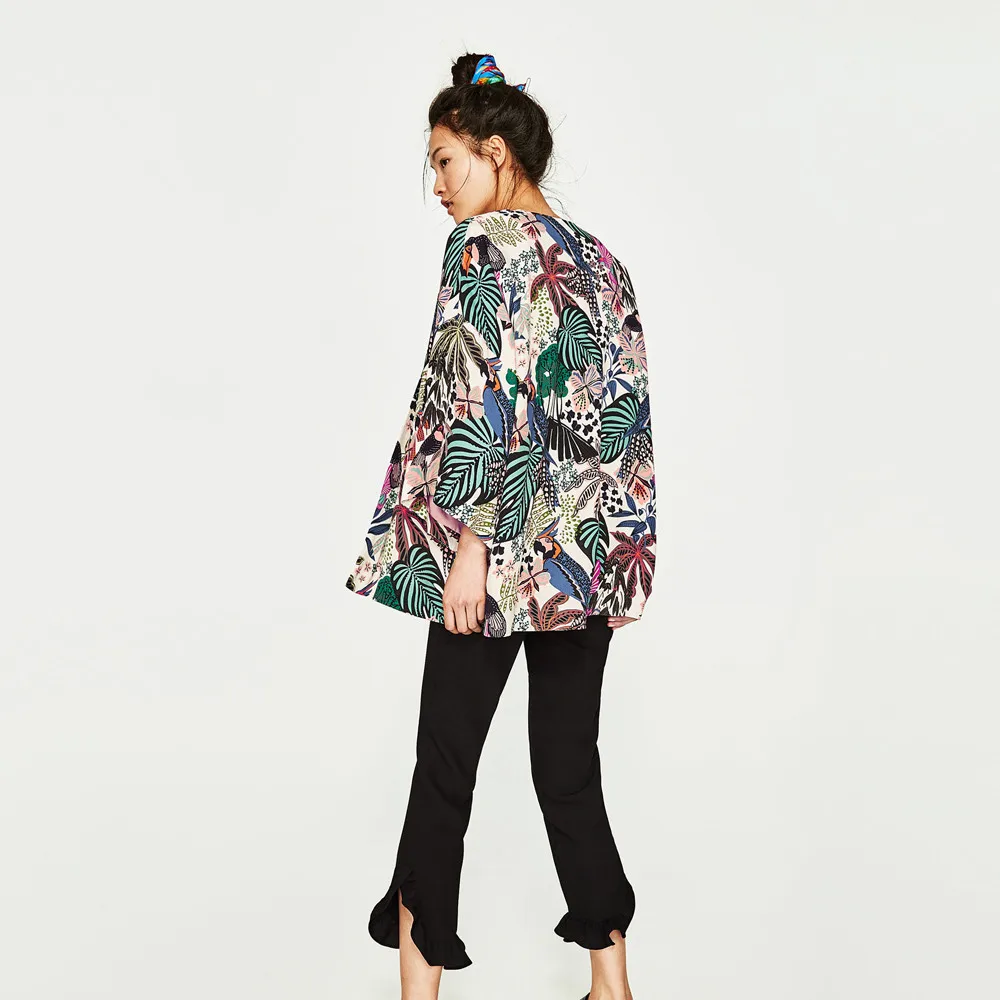 Cardigans Women Floral Chiffon Kimono Cardigan Oversized With Fringe Loose Comfortable Chiffon Shawls Flare Sleeve Wraps