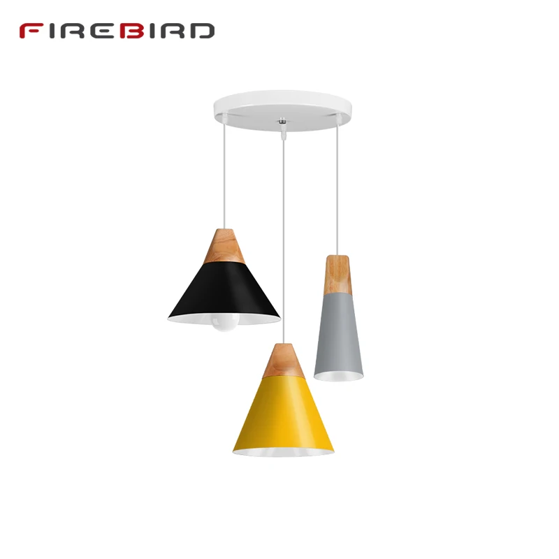 

Pendant Lights Dining Room Pendant Lamps Modern European Colorful Restaurant Coffee Bedroom Lighting Iron Solid Wood E27 Holder