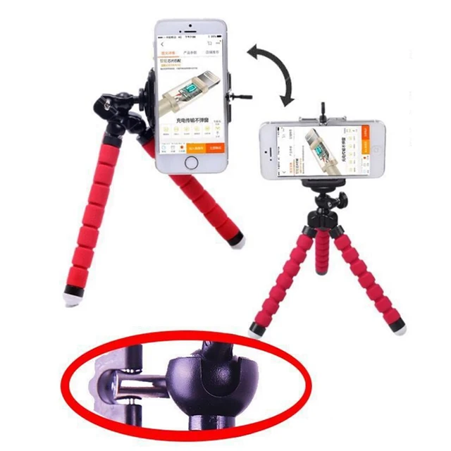 DIFFRBEAUTY Mini Portable Flexible Sponge Octopus Tripod Stand Mount With Holder For Phone Action Camera and Camcorder/redmi 3s
