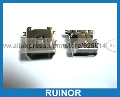 

200 Pcs Mini 5 Pin USB Jack Female Connector SMT Sink Sinking Plates