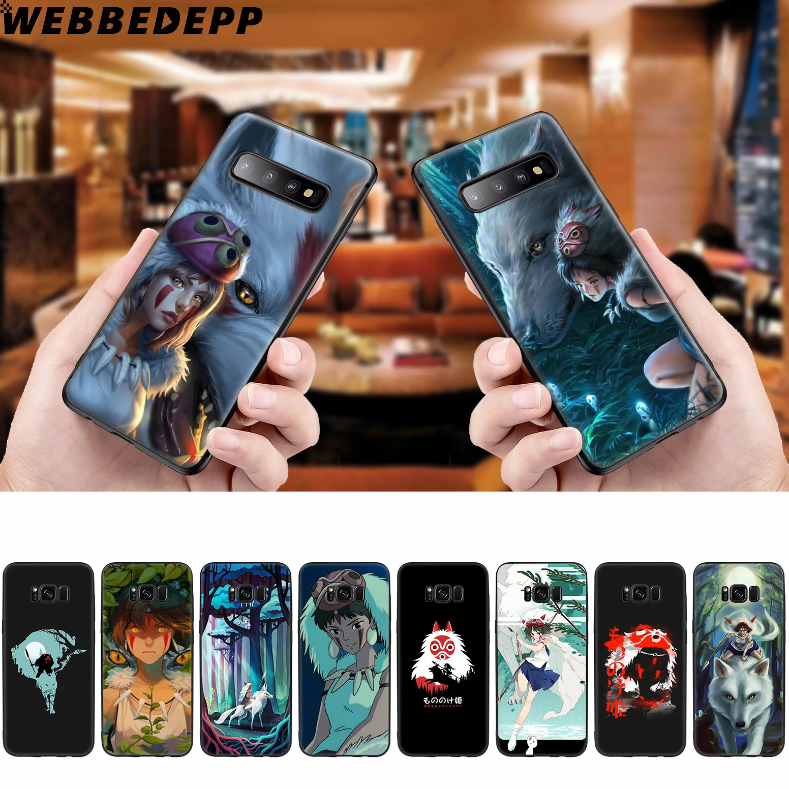 WEBBEDEPP Princess Mononoke Soft Case for Samsung Galaxy S10 S10e S9 S8 Plus S7 S6 Edge &amp J6 2018 Note 10 9 8 |