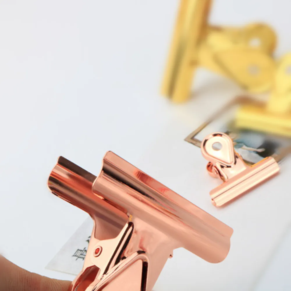 Rose Gold Raindrop Bulldog Clips