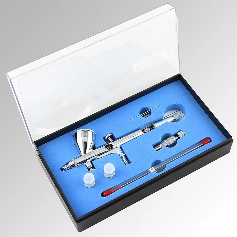 Escova de ar Aerógrafo com Compressor de ar para Arte do Unha Pistola de Ar-escova Ac091 + Ac070 Ophir Dicas Kit & Pintura Modelo Bronzeamento Conjunto _ Pro 3 - 7 kit aerógrafo com compressor de ar para