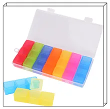 7 dia pillbox dispenser organizador caso com 21 compartimentos pílula medicina comprimido caixa multicolorido recipiente para medicamentos