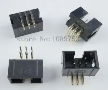 

20 pcs 6 Pins 2x3 Box Header Connector IDC Male Sockets Right Angle 2.54mm