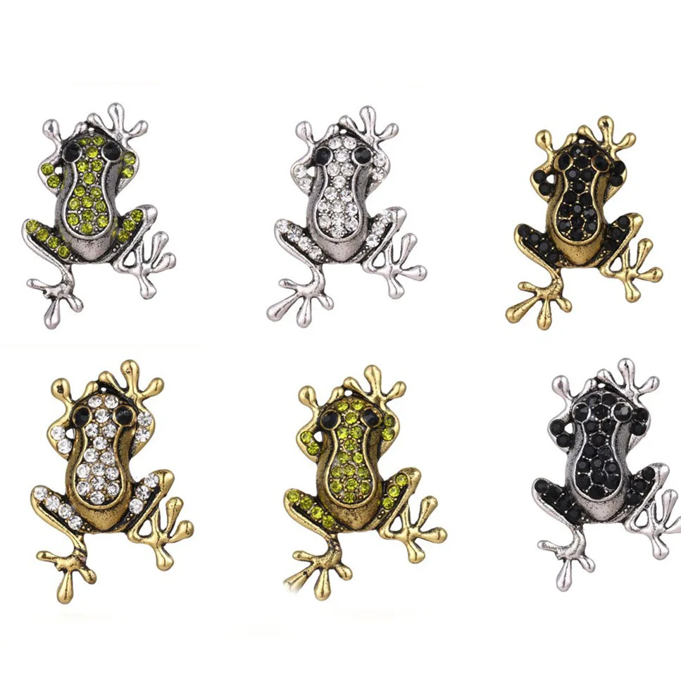 

10pcs/lot New Cute Snap Button Jewelry Frog Rhinestone Button Fit 18mm Snap Button Jewelry Snap Bracelets Bangles for Women