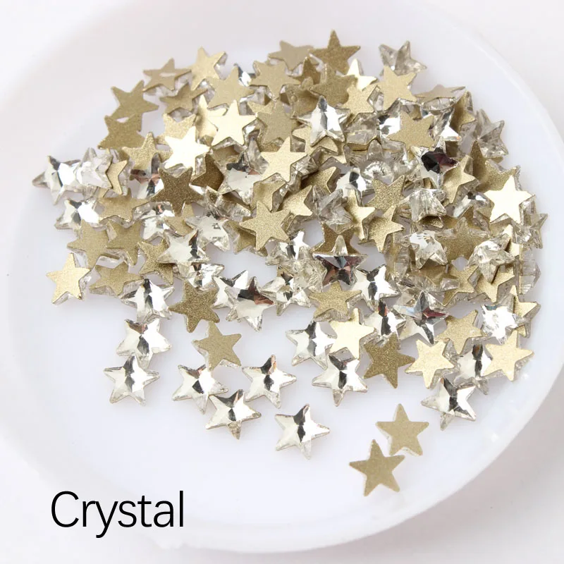 New Selling 5mm Star Nail art Rhinestone Flatback Crystal stones 30/100pcs For DIY Nail art Decoration