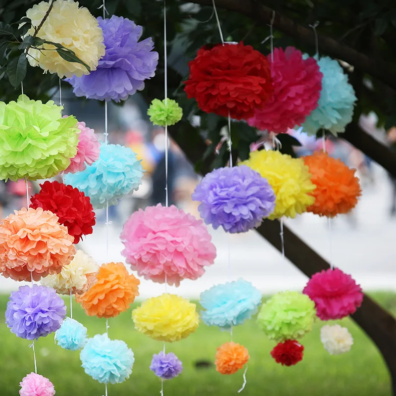 25cm=10inch Tissue Paper Flowers paper pom poms balls lantern Party