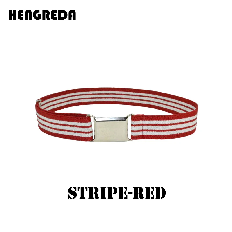 Stripe-red Холщовый ремень для мальчиков, детский модный ремень с пряжкой из сплава для мужчин, регулируемые эластичные детские ремни, 11 цветов, 77*2,5 см - Цвет: Stripe-red