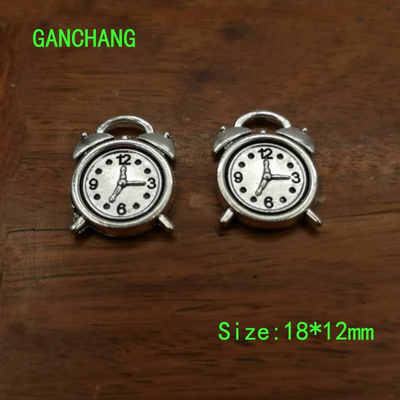 10pcs Charms Antique Silver Alarm Clock Charm 18*12mm Tibetan Silver