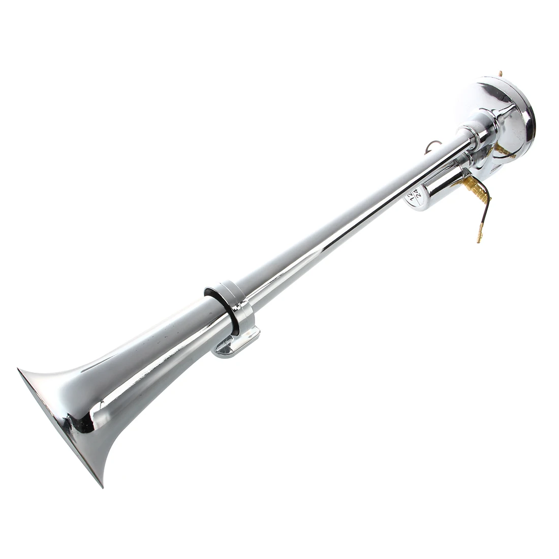 12V 135db Chrome Single Trumpet Air Horn Car Truck Loud 17.7 inchin