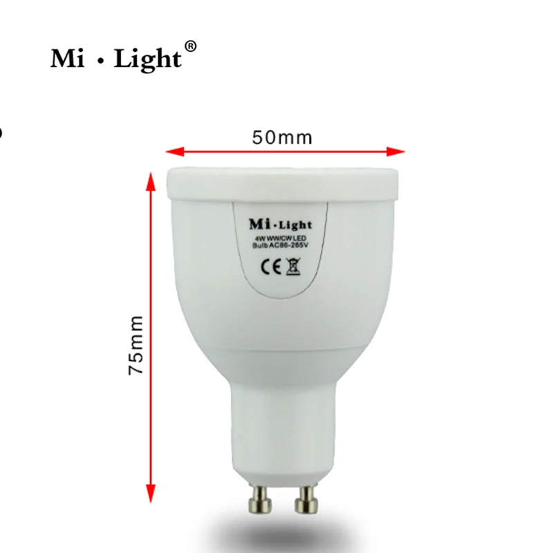 Mi свет WI-FI GU10 FUT011 CT дурального белый с регулируемой яркостью 2,4 г светодиодный светильник 5 Вт светодиодный лампы управление с помощью пульта ДУ или(например, Iphone, Ipad, Android mi свет