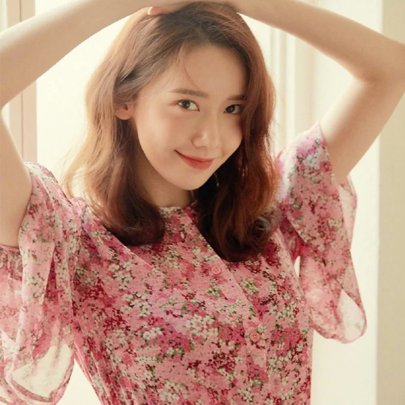 

European Women Linyunermingxing The Same Korean Version of The Girdle Waist Long Flower Dress Spring and Summer 2019 Holiday